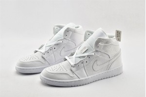 Air Jordan 1 Air Jordan 1 Mid Triple White 554724 129 Womens And Mens Shoes  